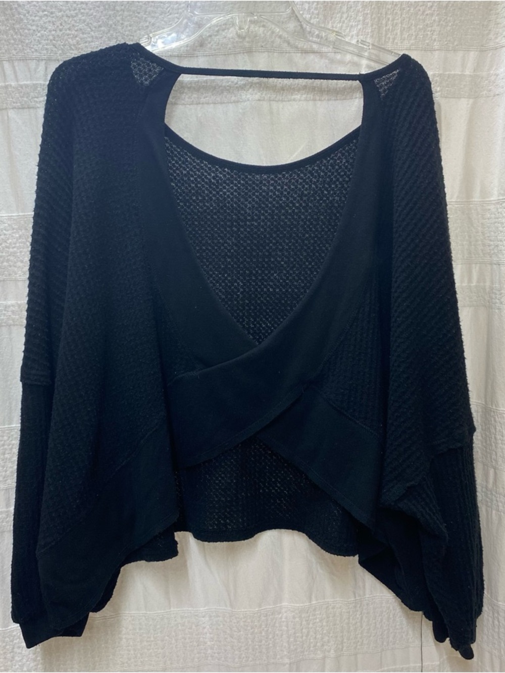We The Free Black Open-Back Knit Sweater
